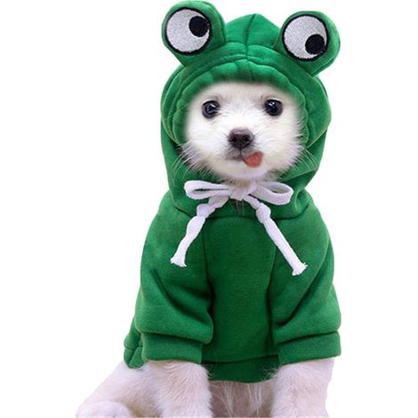 Sweat à capuche pour chien d'Halloween et de Noël en forme de grenouille, pull chaud à capuche, manteau, vêtements pour animaux de compagnie (1/5)