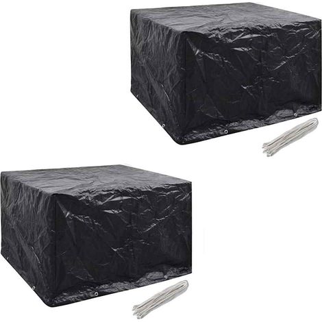 vidaXL Fundas muebles de jardín 2 uds 4 pers 8 ojales ratán 113x113cm (1/4)