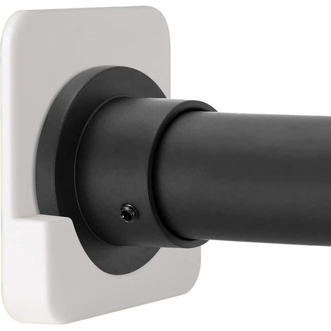 Support adhésif pour tringle à rideau de douche Fixation murale pour tringle à rideau de douche Sans perçage Adhésif Lot de 2 (Tringle à rideau de douche non incluse) (1/5)