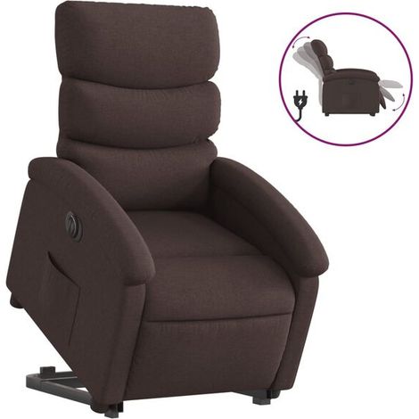 Chaise longue électrique réglable en tissu brun – Lit de relaxation avec dossier inclinable, repose-pieds extensible et contrôle tactile, idéale pour salon ou chambre (1/5)