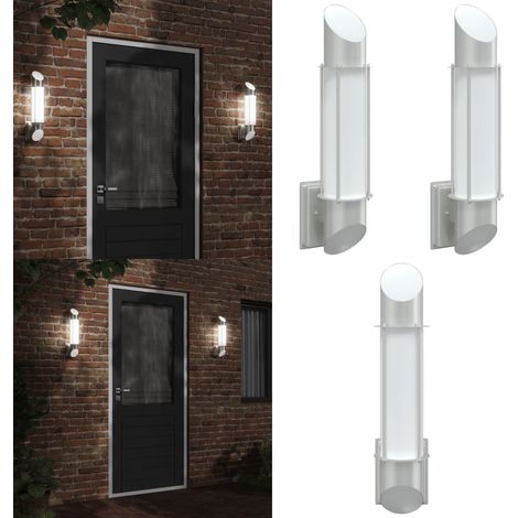 Außenwandleuchten 2 Stk. Silbern Edelstahl - Outdoor-Beleuchtung - Wandleuchte - Edelstahl - Silber - Gartenbeleuchtung - Home & Living (1/5)