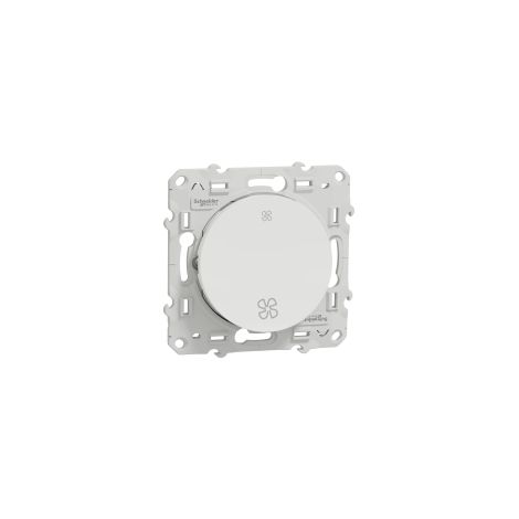 Schneider – Interrupteur VMC blanc unipolaire 2 voies – Montage encastré – 3 bornes sans vis – 10 AX à 250 V CA – Pour câbles rigides et souples