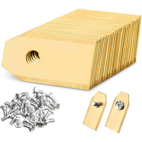 Lames de Rechange en Titane pour Tondeuse [20 Pièces], Acier Inoxydable Lames 35x18x0.75mm, Accessoire de Rechange avec Vis