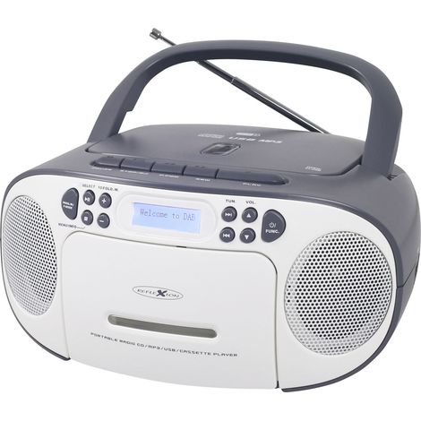Reflexion CD-Radio DAB+, DAB, UKW AUX, CD, Kassette, USB Weiß, Grau (1/5)