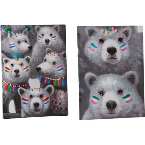 Toiles ours apaches 50 x 70 cm (Lot de 2)