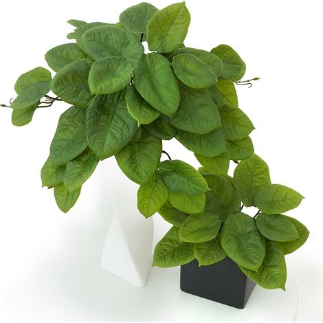 Plantes artificielles à 42 feuilles — Végétation artificielle réaliste pour la décoration du jardin et de la terrasse (Lot de 2) (1/5)