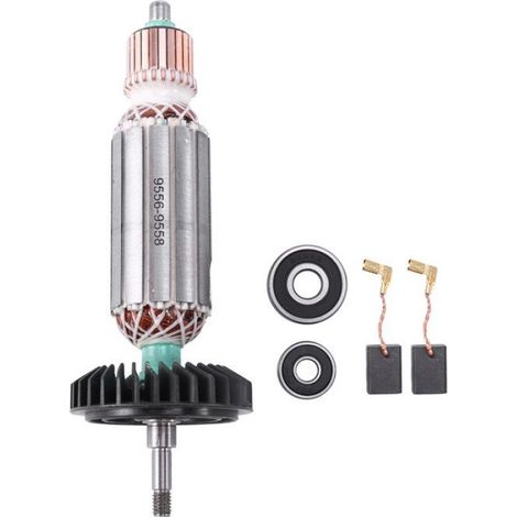 1 Rotor d'armature, métal, AC220V-240V, avec roulements et balais, pour meuleuse d'angle (1/4)