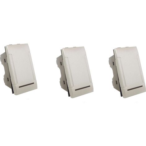 Kit 3 interruttore unipolare compatibile con living light international air 1p 16a 250v silver (1/4)