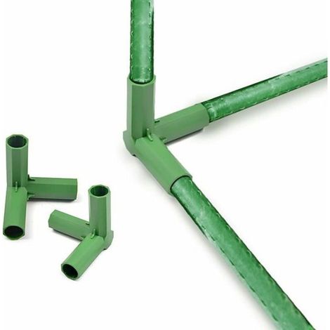 Connecteur Serre - Angle Droit 3 Voies - Diamètre 16 Mm - Pour Cadres de Serre et Supports de Jardin - 10 Pièces (1/4)