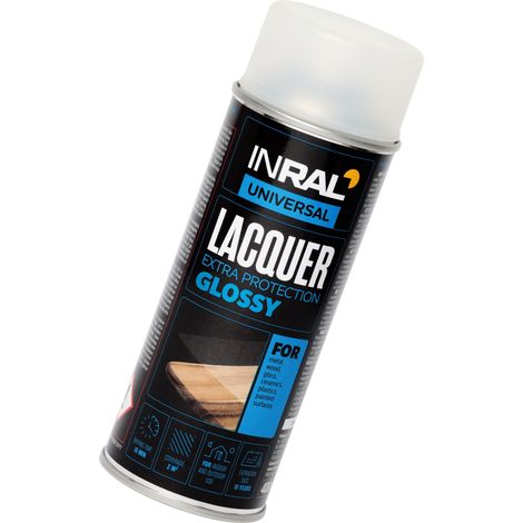 Vernice trasparente acrilica lucida INRAL Lacquer – asciugatura rapida, protezione da calore e graffi – 400 ml (1/5)