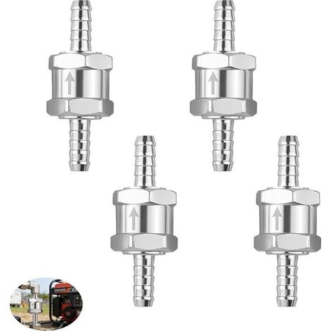 One-Way Check Valve 8mm Aluminum Fuel Non-Return Valves for Gasoline Low Pressure Systems Diesel Marine Water (1/5)