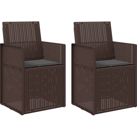Lot de 2 Chaises d'extérieur - Chaisess de jardin salle à manger Marron et anthracite PP fr2208 - Maison La Vie (1/5)