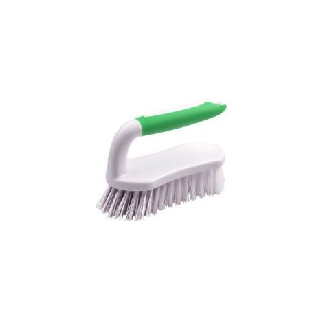 Spazzola per la pulizia. Impugnatura comoda e setole flessibili e rigide. Robusta. Per docce, lavandini, tappeti e pavimenti del bagno - Confezione da 2 - Crezuo