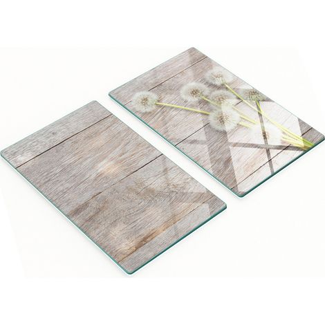 Tablas de cortar de cristal para cocina con estampado de ramo de diente de le贸n, 2 x 30 x 52 cm.