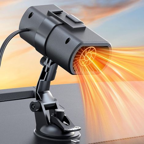 CCYKXA Car Heater, 12V 200W Fast Heating, Portable Cigarette Lighter Plug with Suction Cup Mount, Windshield Defogger (1/5)