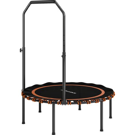 40" Foldable Fitness Trampoline Rebounder Handle, Orange (1/5)