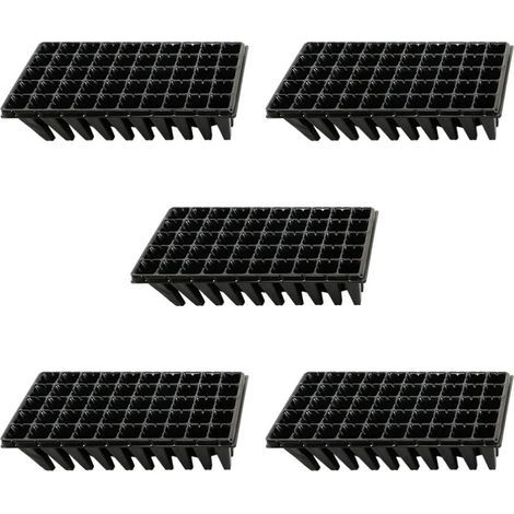 5Pcs Plateaux de Culture de Plantes 50 Plateaux de Démarrage de Semis de Cellules pour La Germination des Graines Et Le Plateau de Propagation en Plastique des Semis Noir (1/4)