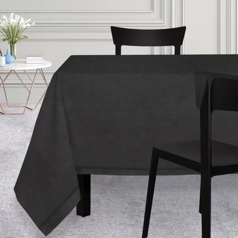 Nappe carrée 180x180 cm VENISE noir, par Soleil d'Ocre