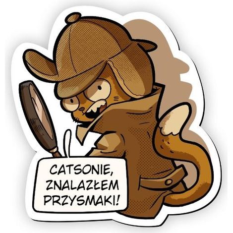 Kühlschrankmagnet mit Sherlock-der-Katzendetektiv-Motiv