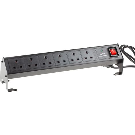 Rallonge électrique 3m, 6 prises Type G - Britannique 6A ( Prix pour 1 ) (1/4)