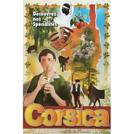 Reproduction d'affiche ancienne Corsica lile de beauté