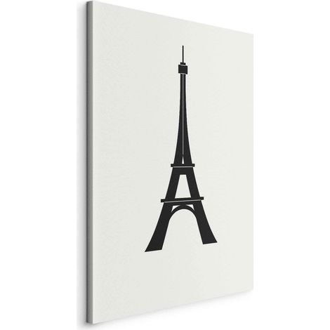 Immagine - Grafica semplice della Torre Eiffel in bianco e nero (1/3)