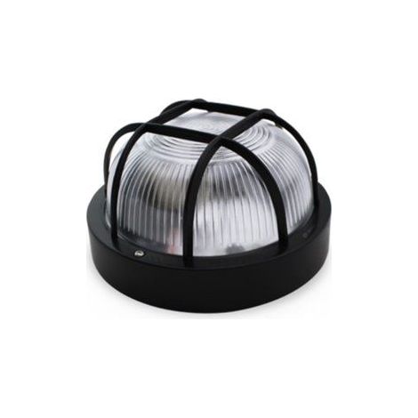 Aplique redondo de termoplástico con rejilla NEGRO E27 GSC 0700157 (1/2)
