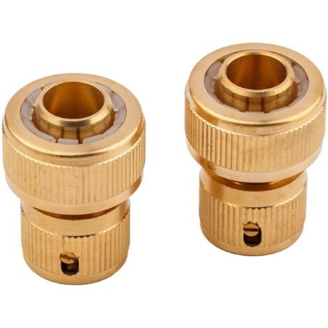 2 x raccords rapides en laiton pour tuyau d'eau 3/4 pouce (20 mm) - Raccord rapide avec fonction d'arrêt pour tuyaux d'arrosage 3/4 (1/5)