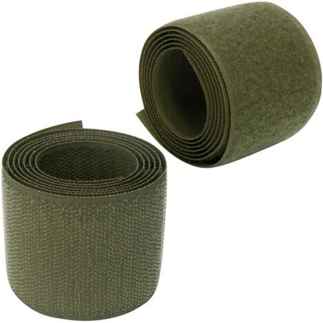 Languette auto-agrippante de 50 mm × 1 m en nylon et polyester — sangle de rangement pour câbles, vêtements et objets, couleur vert cèdre, fermeture rapide sans outil