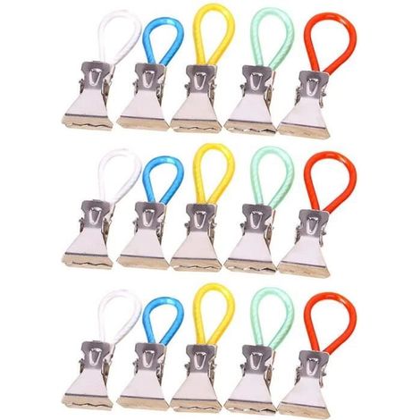Pince à serviette en métal,Clips Porte-Torchon,pour Accueil Cuisine Salle de Bains Placards Serviettes Suspendues,15pcs (1/4)