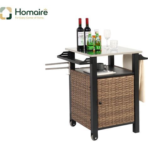 Stahl Rattan Sitzbank Braun 120 x 40 x 45 cm HOMAIRE (1/5)