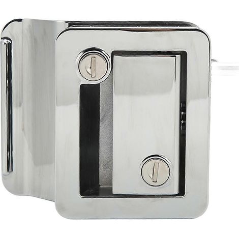 Verrou de sécurité intégré pour porte d'entrée de camping-car, en alliage d'aluminium chromé, avec pêne dormant, pour caravane, camping-car et caravane. (1/5)