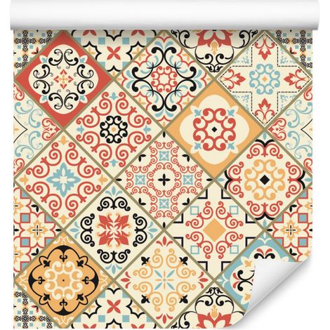 Tapete mit orientalischer Mosaikfliesen-Imitation für Wohn- und Schlafzimmer, 50 x 1000 cm (1/5)