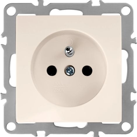 Toolight Prise Simple Avec Terre Oste Jhn001-g Beige (1/5)