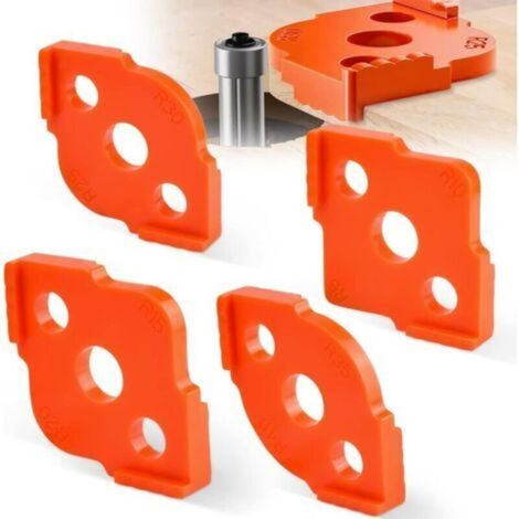 ZVD- 4 PCS Alloy Radius Router Jig, R5 - R40 Tabletop Woodworking Router Jig, Corner Radius Routing Accessories for Carpenter's Table (Orange) (1/4)