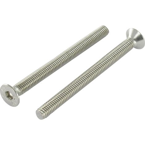 Vis métaux FHC tête fraisée empreinte hexagonale creuse Clé de 4 HC4 M6X20 Filetage total Inox A4-1 pièce