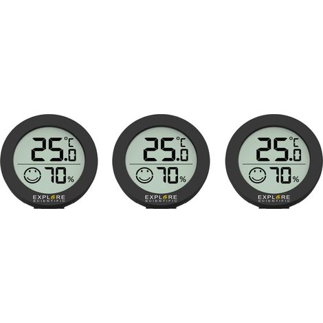 Explore Scientific WSH0008 Igrometro Digitale Nero con Termometro e Allarme (1/3)