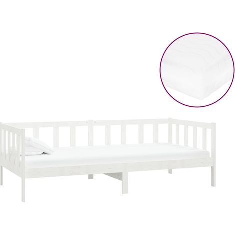 Maison Exclusive - Sofá cama con colchón madera de pino maciza bl