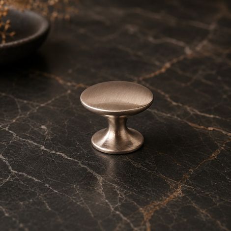 Ouvre&Déco - Bouton de meuble rond en zamak nickel mat – 30 x 24 mm – Style contemporain