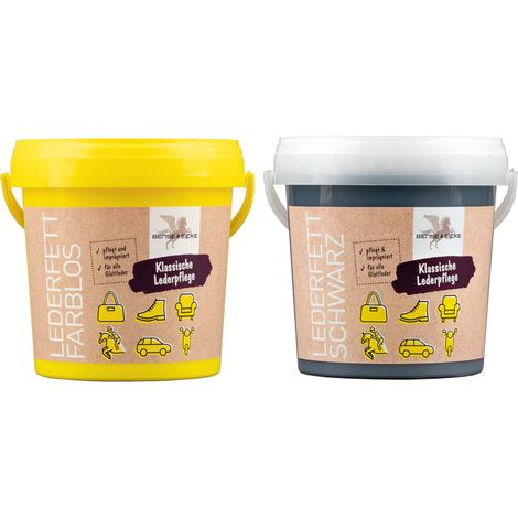 B & E Lederfett 2 x 1000 ml - schwarz + farblos (1/3)