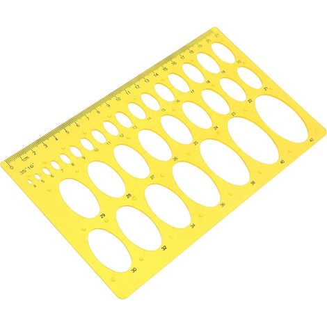 Gabarits de dessin d'ellipses en plastique transparent orange (1/5)