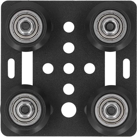 Kit poulie aluminium pour rail V slot, chariot imprimante 3D avec 4 roulements, plaque support arrière, glissière de guidage, pièce de rechange (1/5)