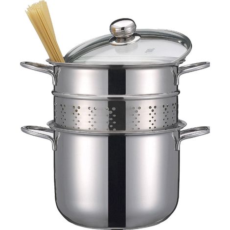 Pastaiola easy in acciaio inox 18/10 - cm.20 - Diametro: Ø cm 22 (1/5)