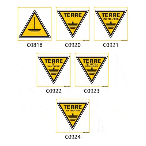 Panneau et Pictogramme de Signalisation danger électrique - C0920 - 125 x 125 mm