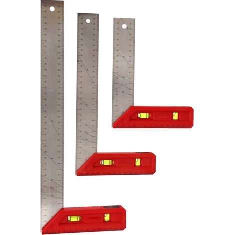 Zimmermannswinkel, professionelles Messlineal 90/45 Grad mit Wasserwaage, 20 cm (1/5)