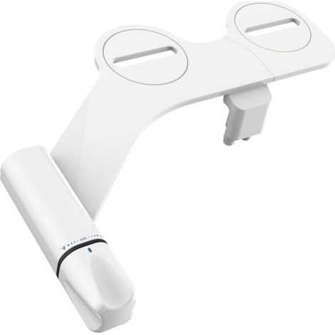 Accessoire de Bidet - - Double Buse - Ultra-fin - Pression Réglable - Entrée Laiton - Blanc (1/5)