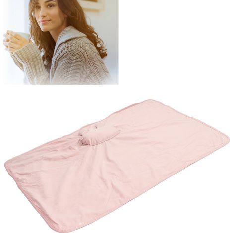 Couverture chauffante mignonne pour animaux, chauffe-mains USB pour bureau, chauffe-genoux, châle chauffant lavable, lapin rose uni pour fille. (1/5)