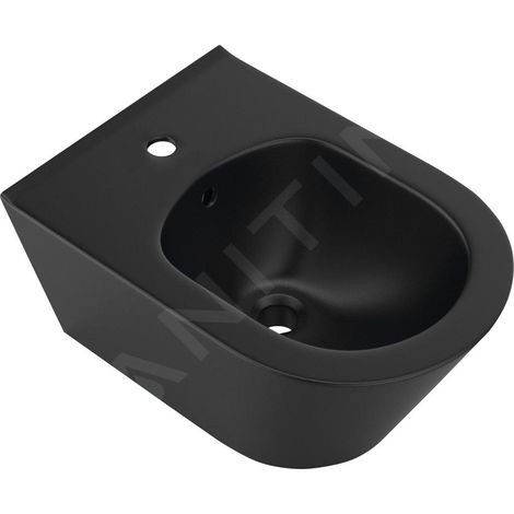 Sapho Avva - Bidet suspendu, trou pour robinet, noir mat 100324-110