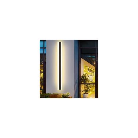 Applique da esterno a LED impermeabile IP65 – Alluminio nero – Striscia luminosa lunga 80 cm – Luce calda per giardini e patii – Giardino-80cm (1/5)