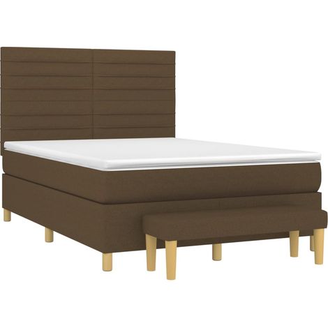 Giroletto a Molle con Materasso Marrone Scuro 140x200cm Tessuto vidaXL (1/5)